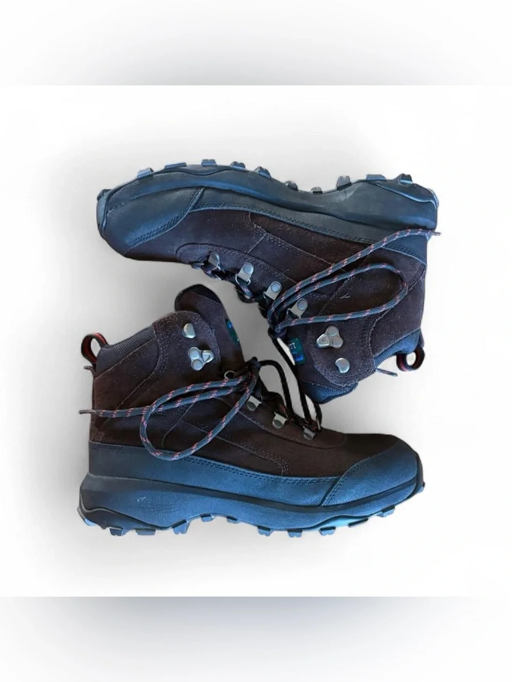 LL Bean Brown Lace Up Hiking Boots Mens 7.5 Primaloft Grunge Camp Cabin Granola